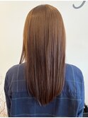 縮毛矯正ロング♪コスメストレート髪質改善ココアベージュ