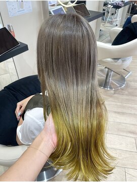 アーチバイケンジ(arch by kenje) グレージュ×毛先イエロー★