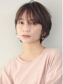 ショートヘア前髪長めショートカット大分美容室府内町上手いruen