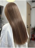 透明感♪髪質改善カラー小顔艶感ロングミルクティーベージュ