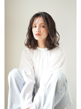 パール(PearL) 【PearL】ニュアンスパーマ/黒髪風カラー/ボブルフ/小顔ヘア