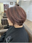 ピンクハイライト×ショート