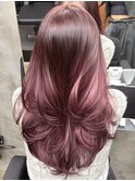 ピンクラベンダー レイヤーカット