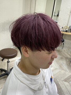 エル(EL by green) 爽やかメンズショート/メンズパーマ/メンズカラー/紫/赤