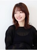 ミディアムレイヤー 美髪 透明感 イメチェン くびれ 髪質改善