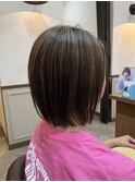 ☆【脱白髪染め】白髪ぼかし×ハイライト×クールボブ☆