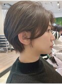 絶壁解消ワンカールパーマ大人ショート