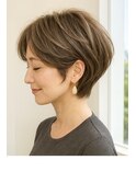 40代50代ニュアンスカラー★ミセス上品ボリュームショート