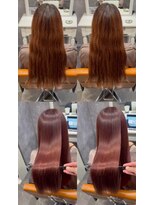 ナナシ(nanac)&nbsp;【木村限定】カシスピンクカラー　縮毛矯正ビフォーアフター