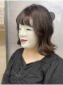 【coma中野】ダブルカラーグレージュ外ハネミディ