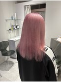 ペールピンクホワイトピンクダブルカラーブリーチハイトーン