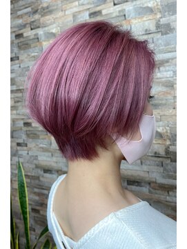 トップシェイプ(TOP SHAPE) ピンクカラー大人ショートボブ透明感ヘア