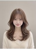 韓国ヘア/ワンホンヘア/レイヤーカット/セミロング