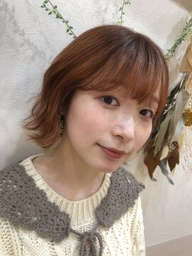 フゥカ 類家店(fuka) ふんわりボブ×アプリコットベージュカラー