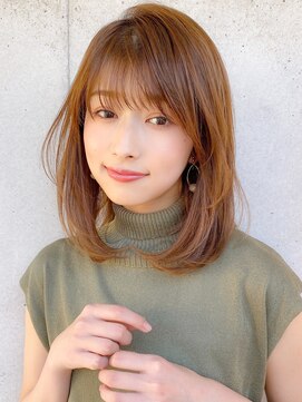 トゥーナ 表参道(tona) 小顔カット・外ハネボブ・くびれヘア・ペールベージュ