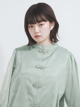 オンク 新宿(onk) 黒髪/グレーベージュ/レイヤーロング/前髪パーマ[新宿駅]