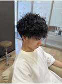 刈り上げマッシュ×スパイラルパーマ