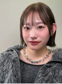 切りっぱなしボブ＋髪質改善メテオカラー