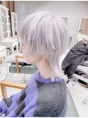 シースルーレイヤーウルフ/ホワイトシルバーカラー