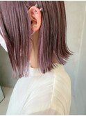 外ハネボブ、ラベンダーカラー、パープル、ブリーチカラー