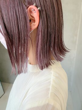 テトヘアー(teto hair) 外ハネボブ、ラベンダーカラー、パープル、ブリーチカラー