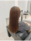 ミディアムヘア斜めバンググレージュカラーシルキーベージュ
