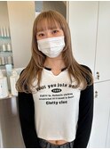 【韓国】顔まわりレイヤー×ベージュカラー