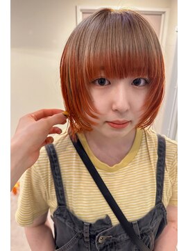 キオン(kyon) オレンジ×ベージュデザインカラー