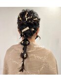 20代30代結婚式お呼ばれ編み下ろしヘアアレンジ