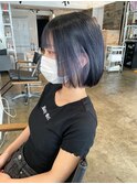 インナーカラーパープルシルバー/イヤリングカラー/ケアブリーチ
