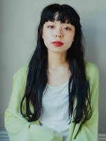 ポイントファイブバイソレイユ 藤沢店(.5 by SOLEIL)&nbsp;ワイドバングの黒髪ロングスタイル