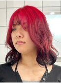 レッドルーツカラー[新宿駅/こなれミディ/ウェーブパーマ]