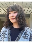 大きめウェーブパーマくせ毛風パーマミディアムパーマ