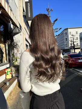 チャプター 問屋町(chapter) ブリーチなしチョコレートベージュ顔周りレイヤーカット韓国ヘア