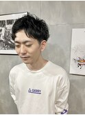 スパイキーショートパーマ×刈り上げショート