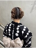 ミディアムヘアイヤリングカラーボブ大人ヘアアレンジミニボブ