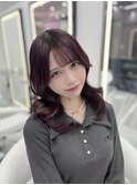 ☆７トーンカシスラベンダー×くびれ巻き☆トレンドヘア/透明感