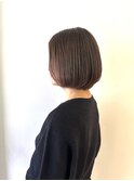 ひし形レイヤーボブ/白髪ぼかし/オリーブベージュ30代40代50代