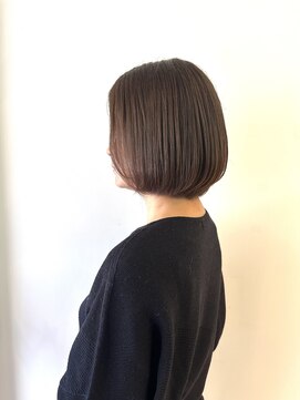 ボブレイヤー×ヘーゼルブラウン×白髪ぼかし20代30代40代50代