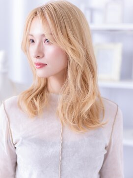 全頭ブリーチ韓国風こなれヘアレイヤーパーマa上尾10代20代30代
