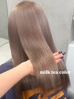 ベレーザ 渋谷(BELEZA) 17548全頭ブリーチバタフライカットグレーブラウンミルクティー