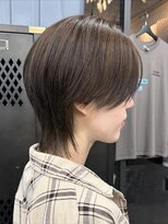ギークス(GEEKS) 【GEEKS渋谷】センターパートウルフ/ブラウンカラー/中性ヘア