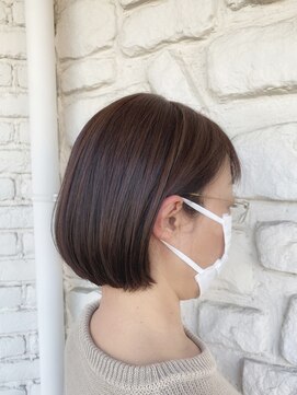 イロヘア アンジョウ(ilo.hair anjo) 丸みショートボブ×ブラウン