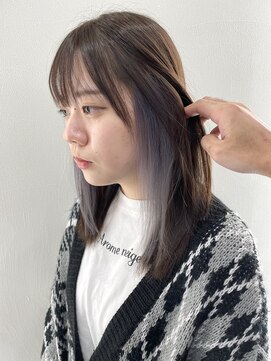 ジンクヘアーセカンド(ZiNK HAIR2nd) シルバーグレー×インナーカラー