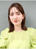 切りっぱなしボブくびレイヤーエモージュ小顔似合わせカット