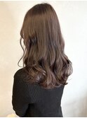 ブリーチなし透明感カラーラベンダーグレージュ＊コテ巻き