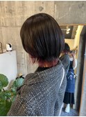 インナーカラーピンクで大人可愛く！