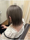 ホワイトグレージュミニウルフデジタルパーマチェリーブラウン