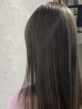 エヌユー(nu) 縮毛矯正×髪質改善TR×オリーブアッシュ