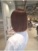 20代30代◎前下がり秋色透明感ストレートボブ